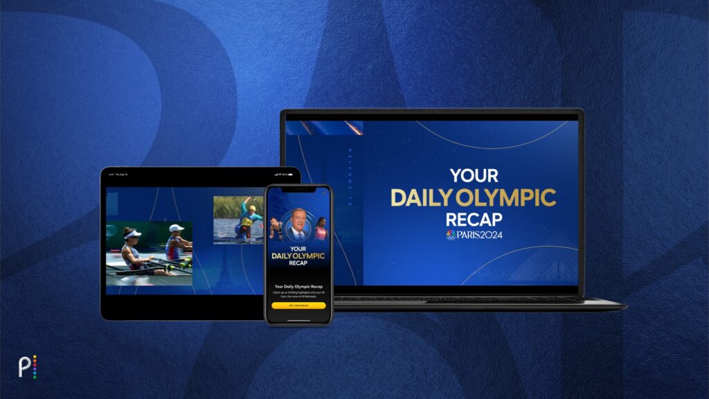 a laptop, phone and tablet displaying Your Daily Olympic recap content