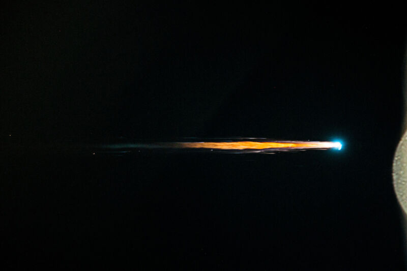 A European ATV cargo freighter reenters the atmosphere over the Pacific Ocean in 2013.