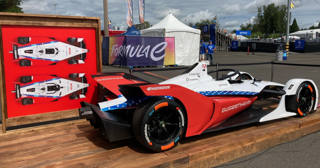 A Formula E race car