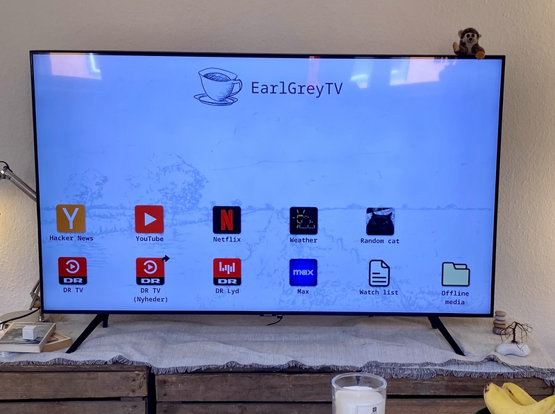 earlgreytv DIY smart TV homescreen