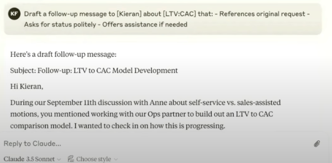 Questions to Ask Your Claude Executive Assistant: Draft a follow-up message