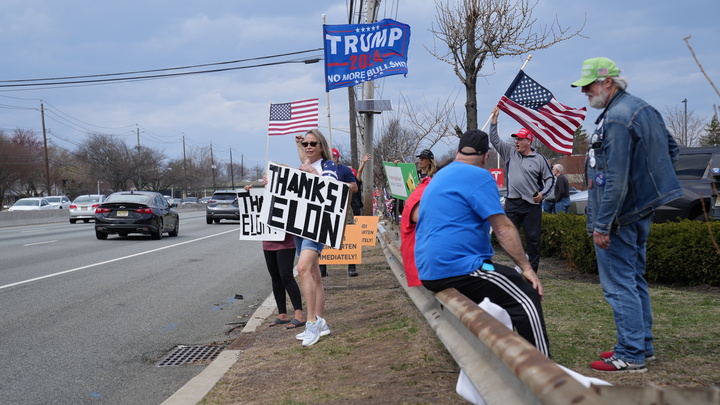 Counterprotestors in New Jersey.
