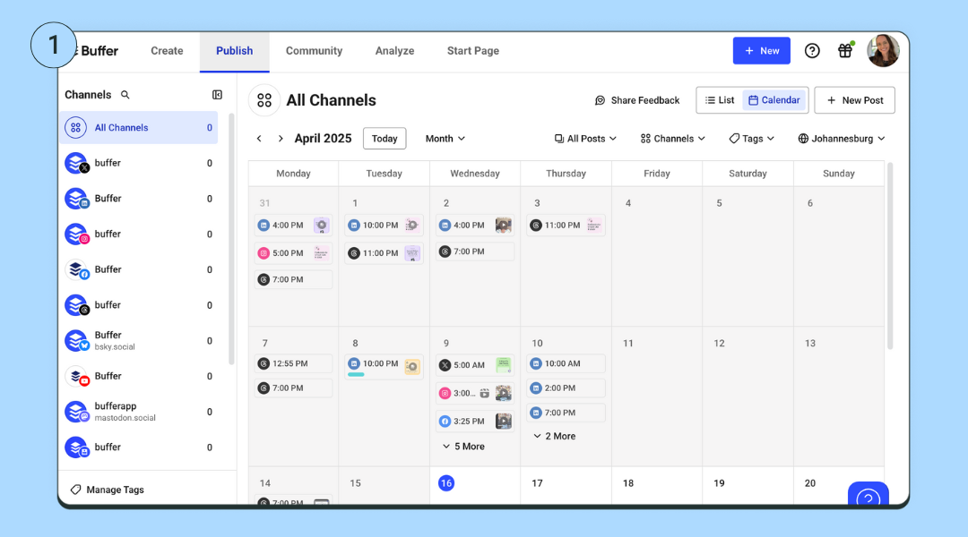 screenshots showing How to Schedule Facebook Posts in Buffer