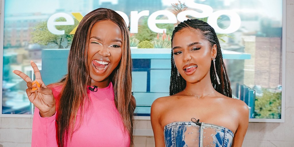 Expresso presenter Zanele Potelwa (left) and South African singer Tyla.