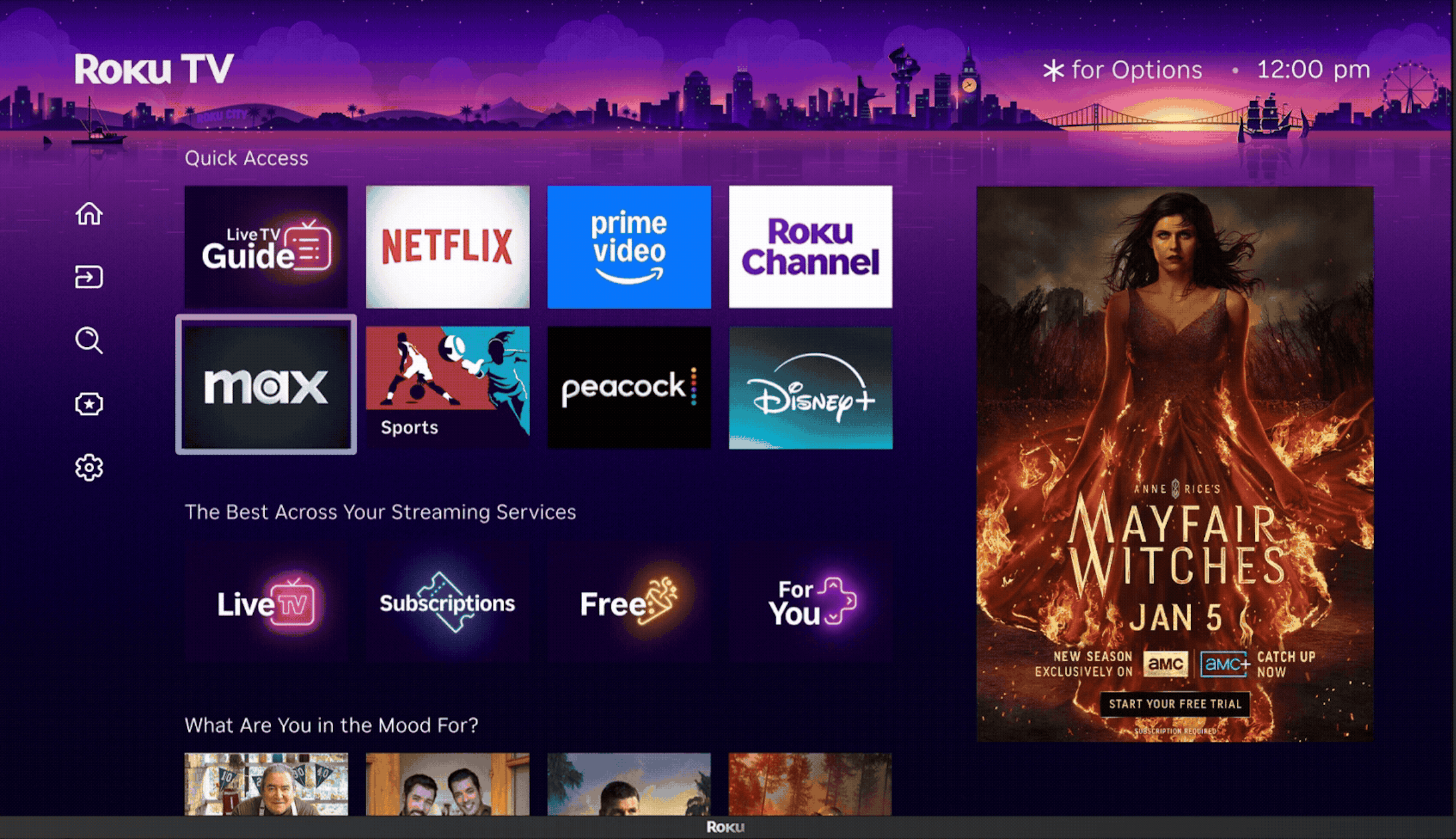 You can now jump to live, free, subscription-based, and recommended content from the main grid.
