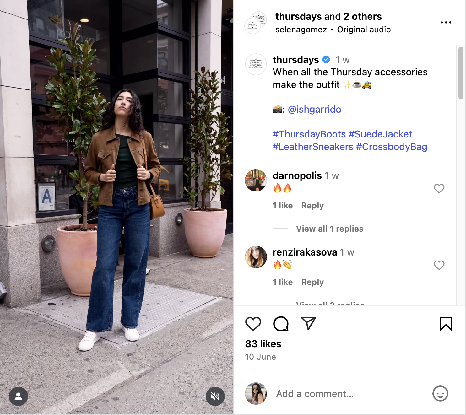 screenshot of Thursday Boot Company's collab post with all their sub-brands on Instagram