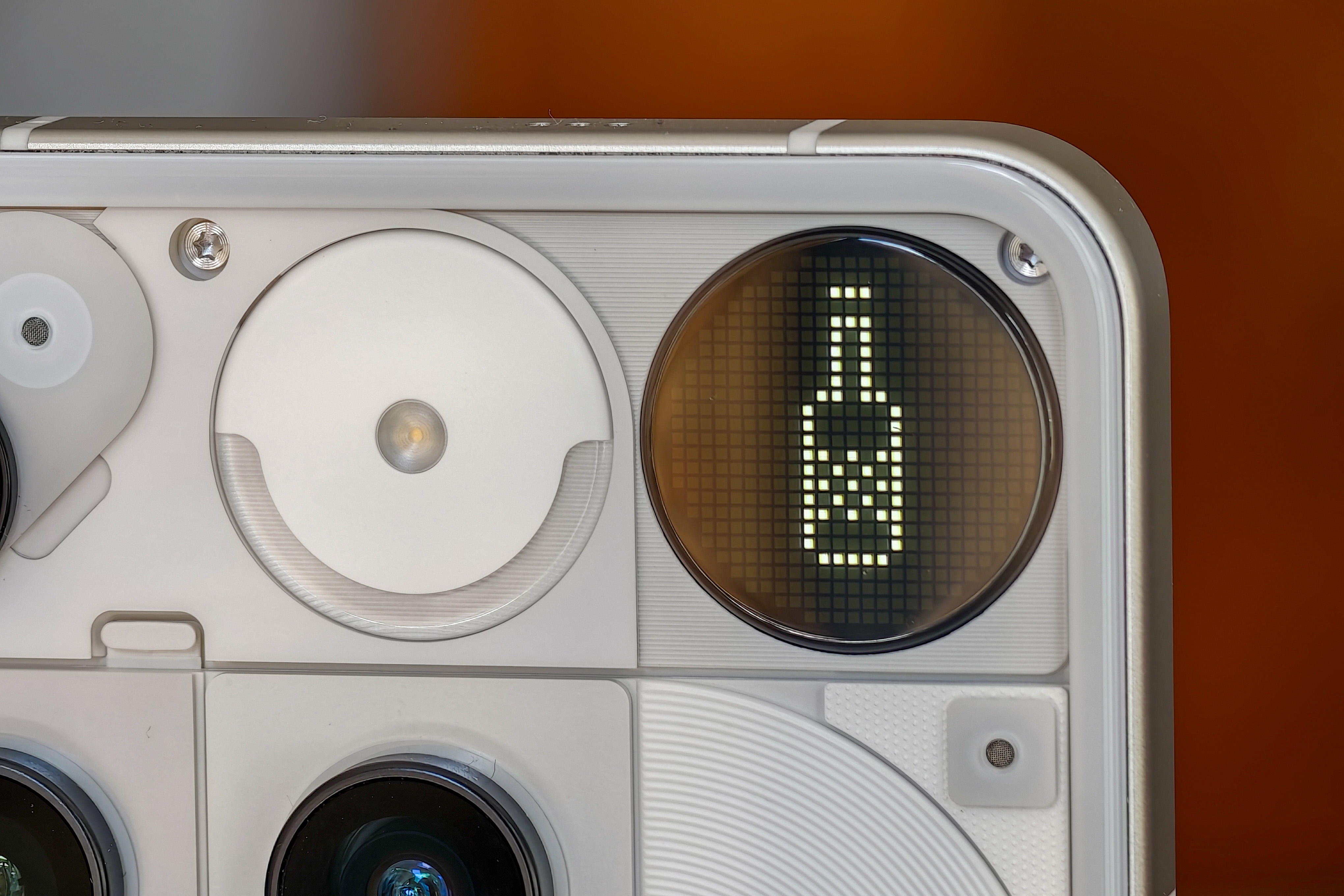 Photo of the Nothing Phone 3 Glyph Matrix showing spin the bottle.