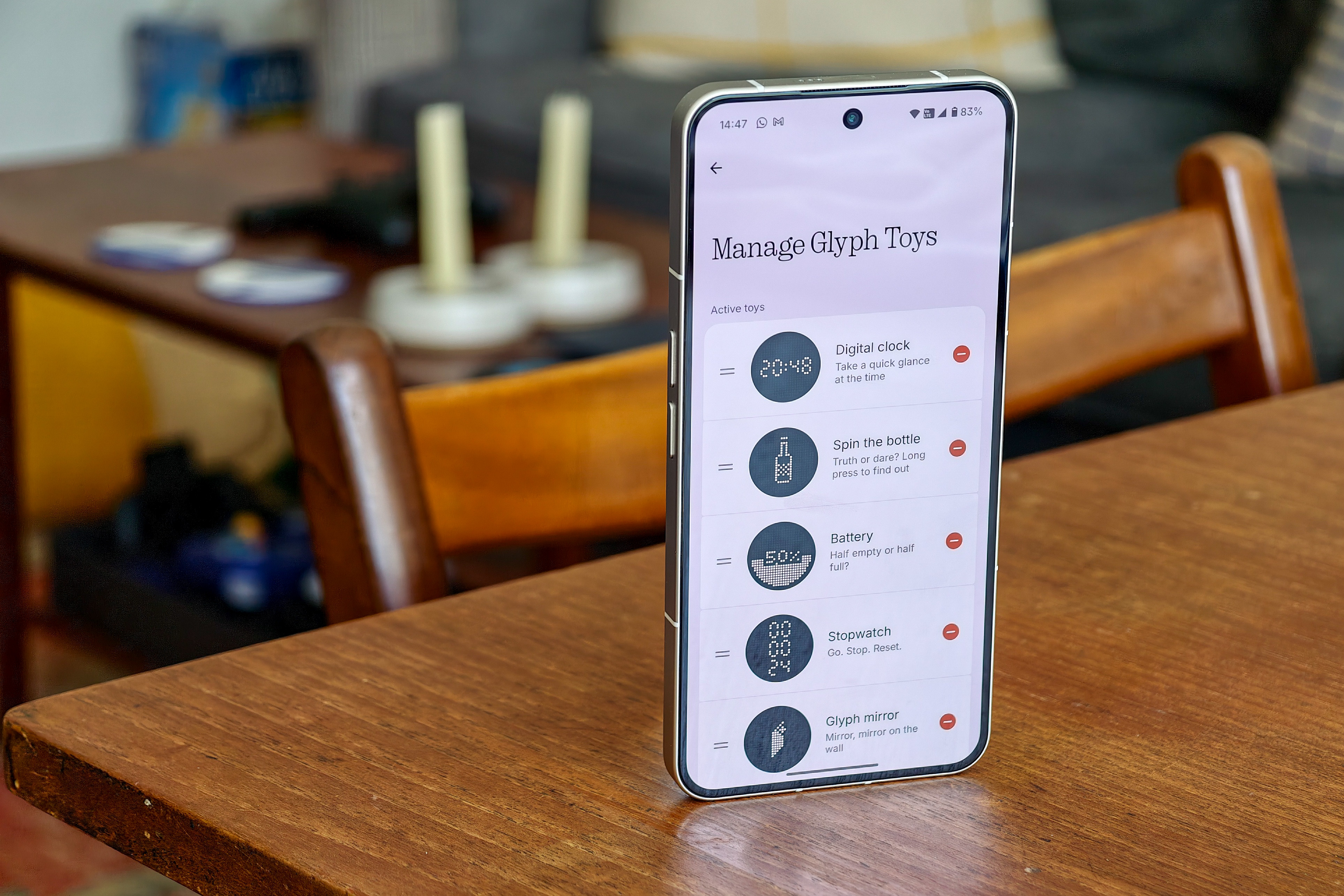 Photo of the Nothing Phone 3’s Glyph Toy menu