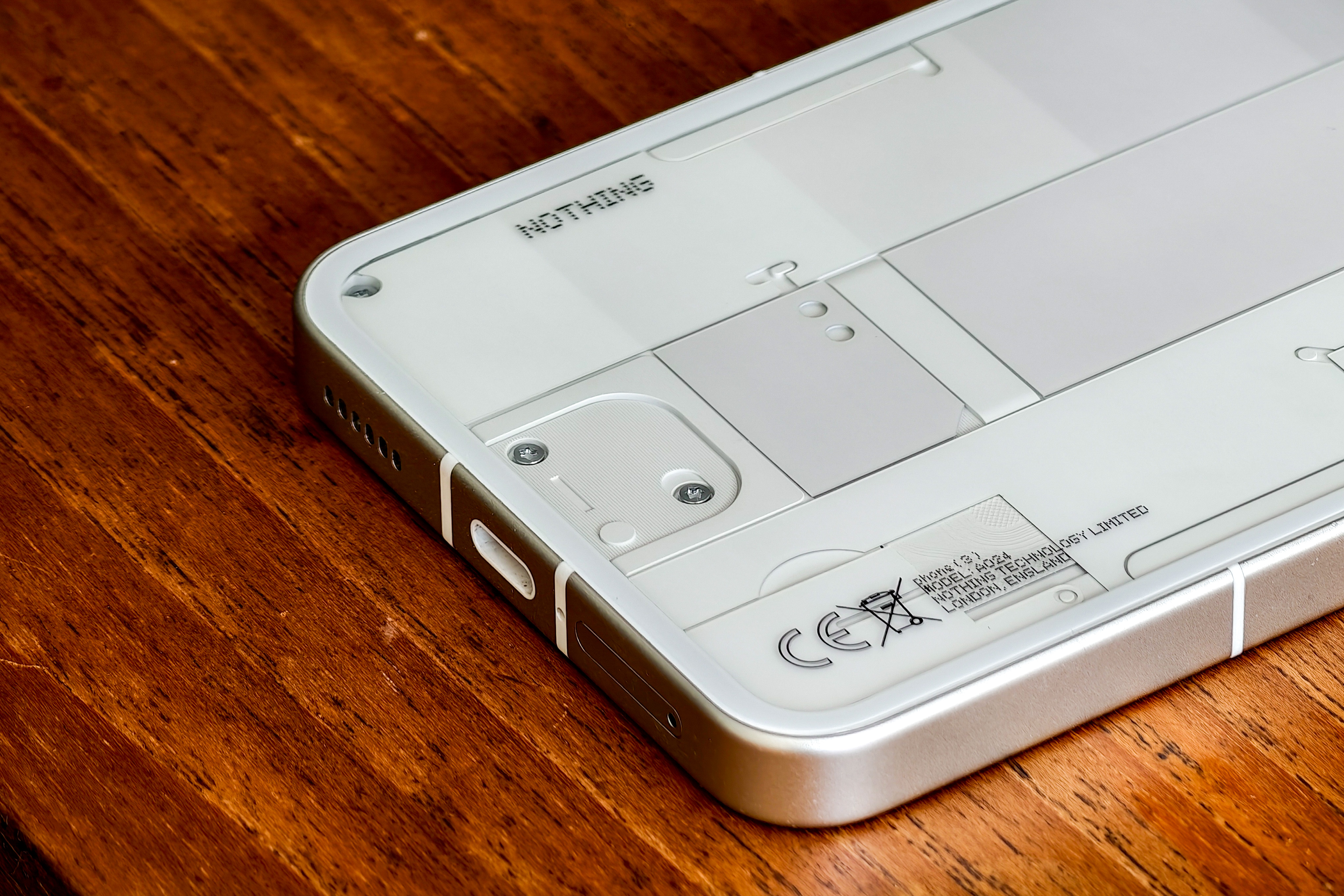 Photo of the Nothing Phone 3 bottom half.