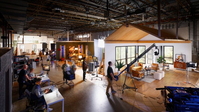 The cavernous Studio A is big enough to stage several product photo shoots on the same day.