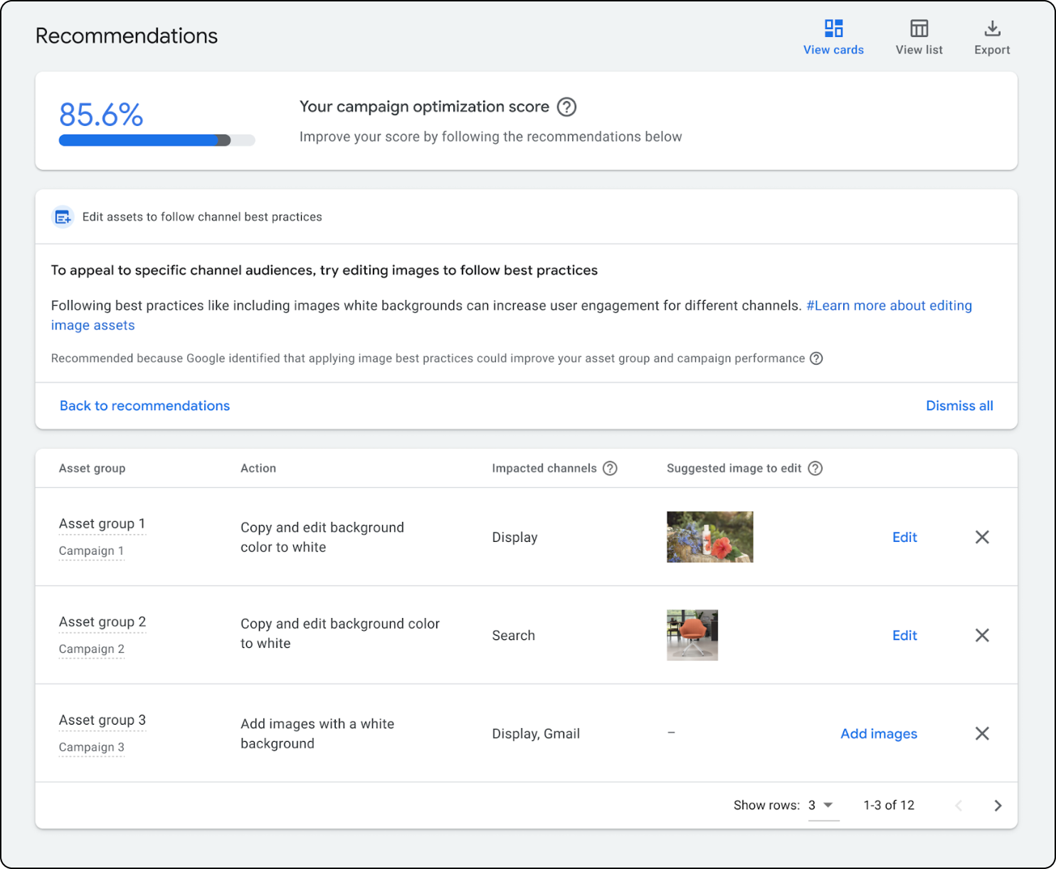 New creative asset recommendations in Google Ads