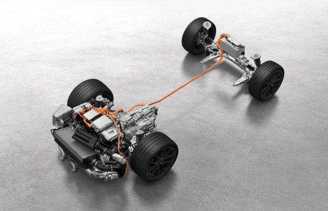 A Porsche 911 GTS hybrid powertrain