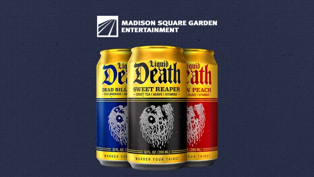 Liquid Death and MSG announce a multiyear deal that will intertwine the canned water and iced tea brand with iconic venues and entertainment properties.