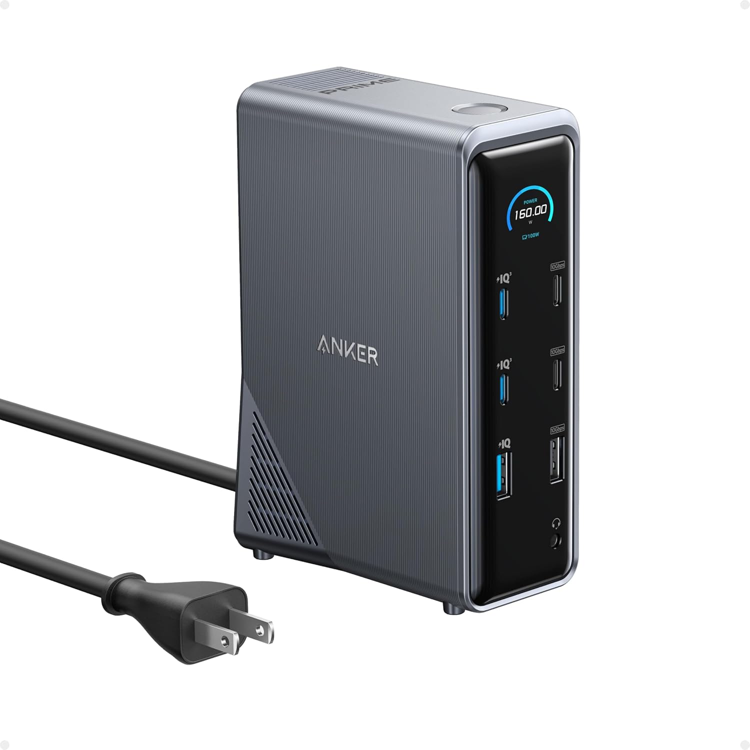 Docking station with cable halfway out of photo