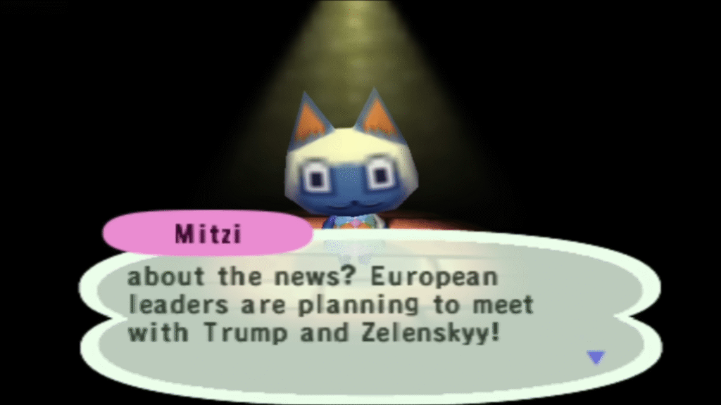 A screenshot of LLM-powered dialog injected into Animal Crossing for the GameCube.
