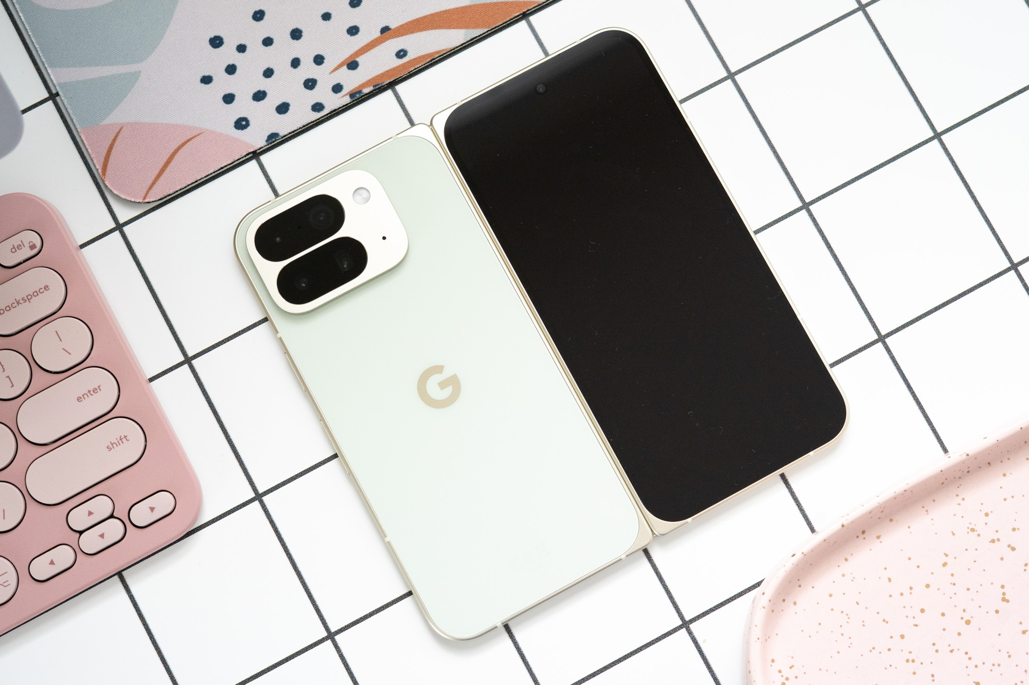 Google Pixel 10 Pro Fold on a desk.