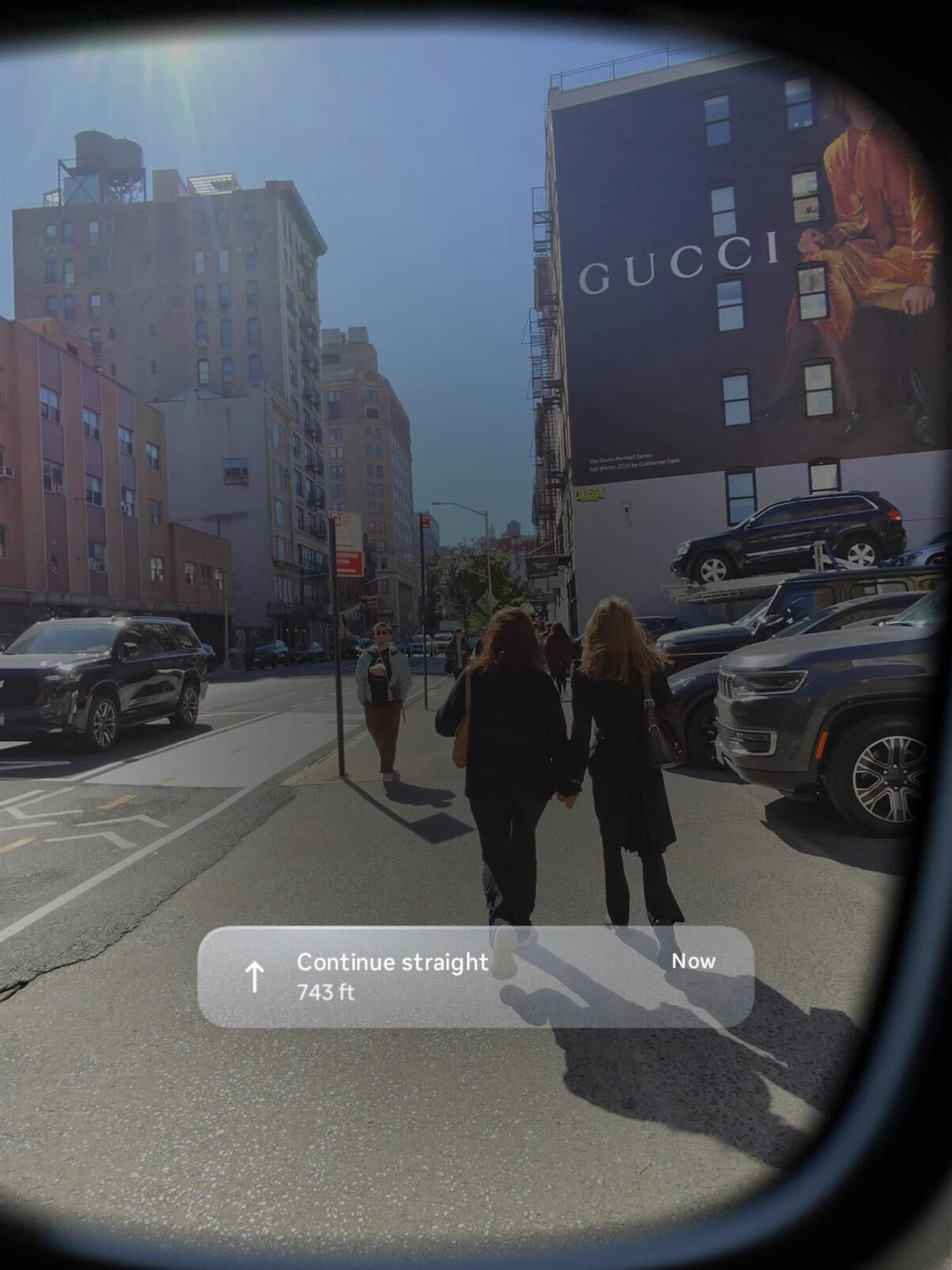 Here’s a simulated first-person view of walking directions from a live demo. Meta helped us with screen elements recorded on a demo Meta Ray-Ban Display.