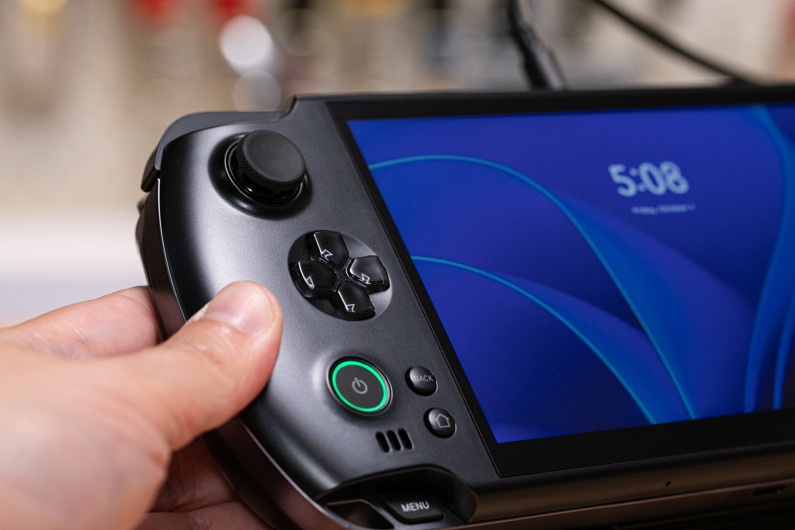 There’s a fingerprint reader in that power button, too, and the Menu button works as an Xbox one.