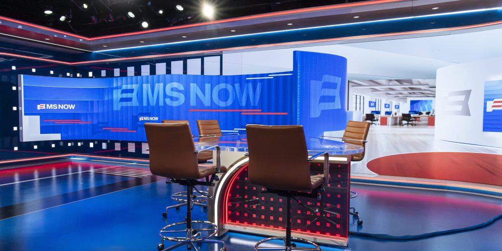 Image of MS Now new studio at Times Square.