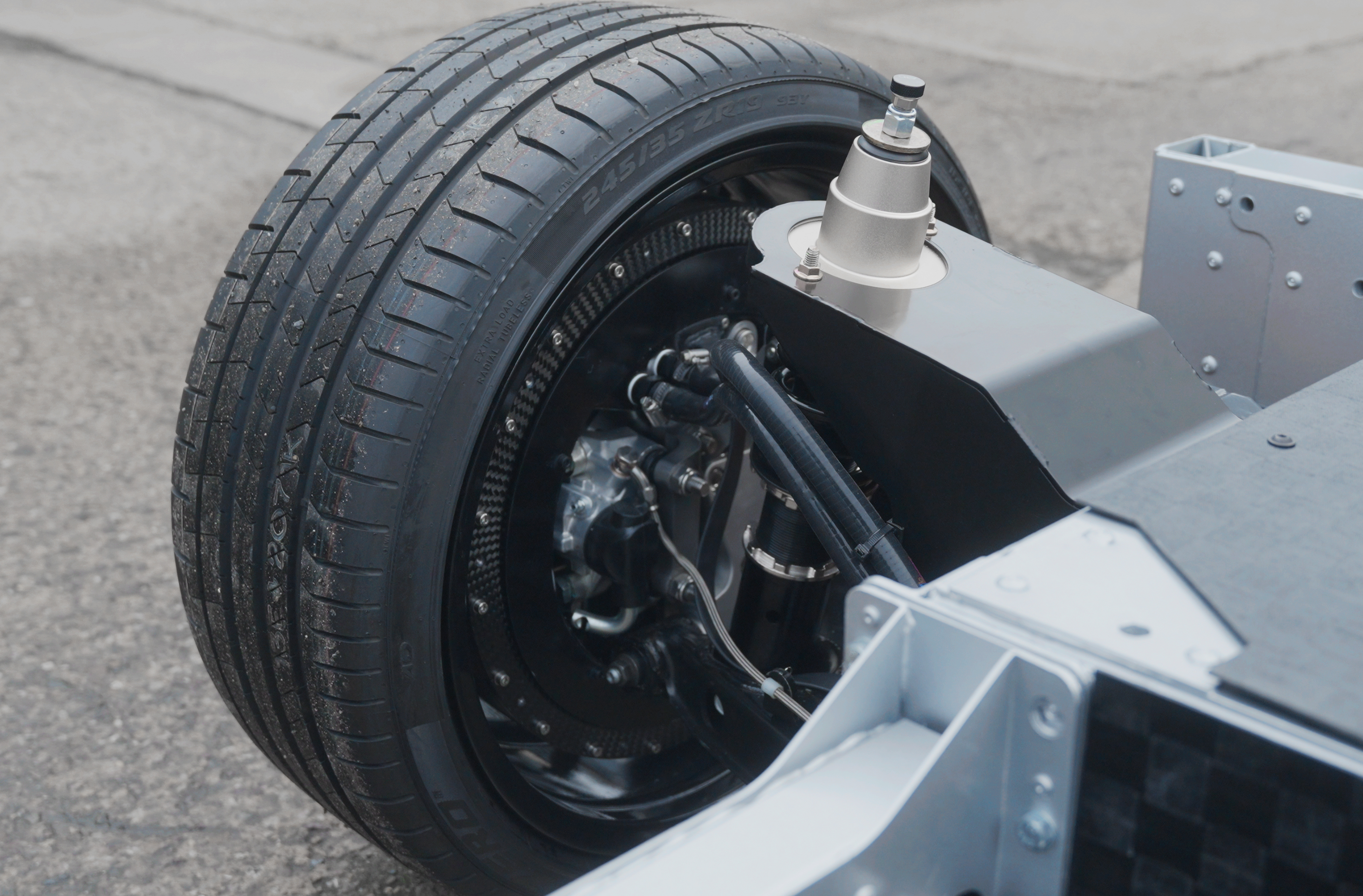 A hub motor in a wheel