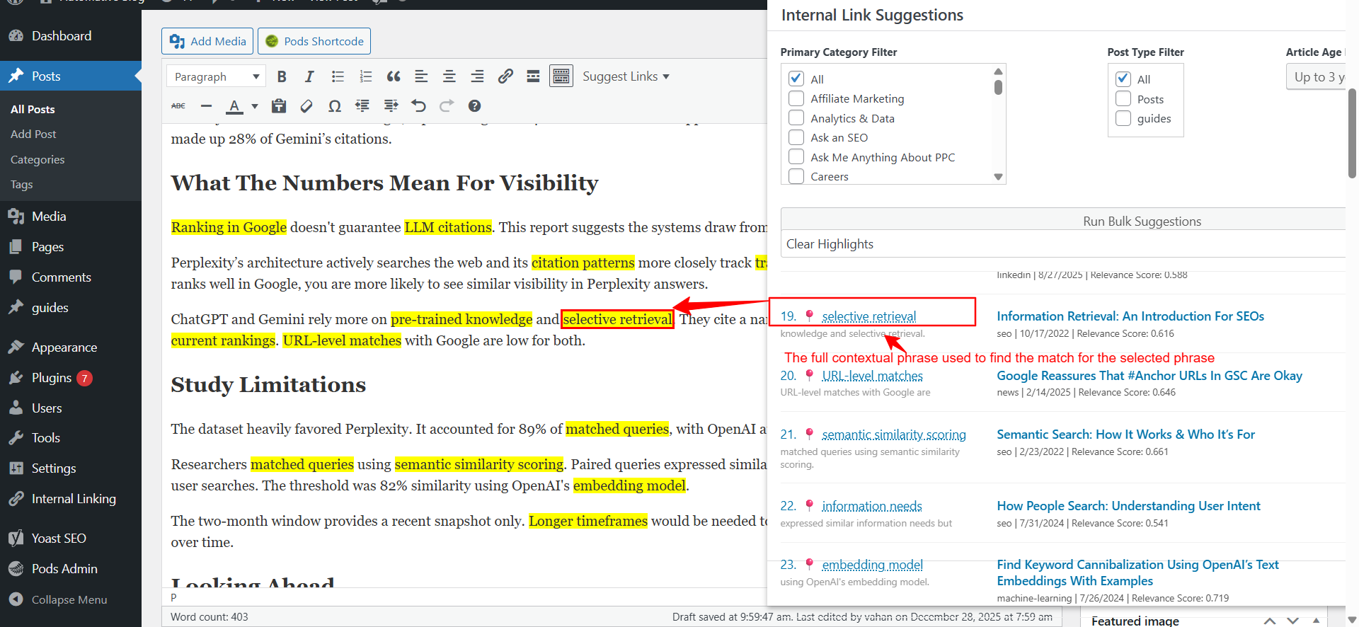 Bulk auto suggestion in Classic Editor