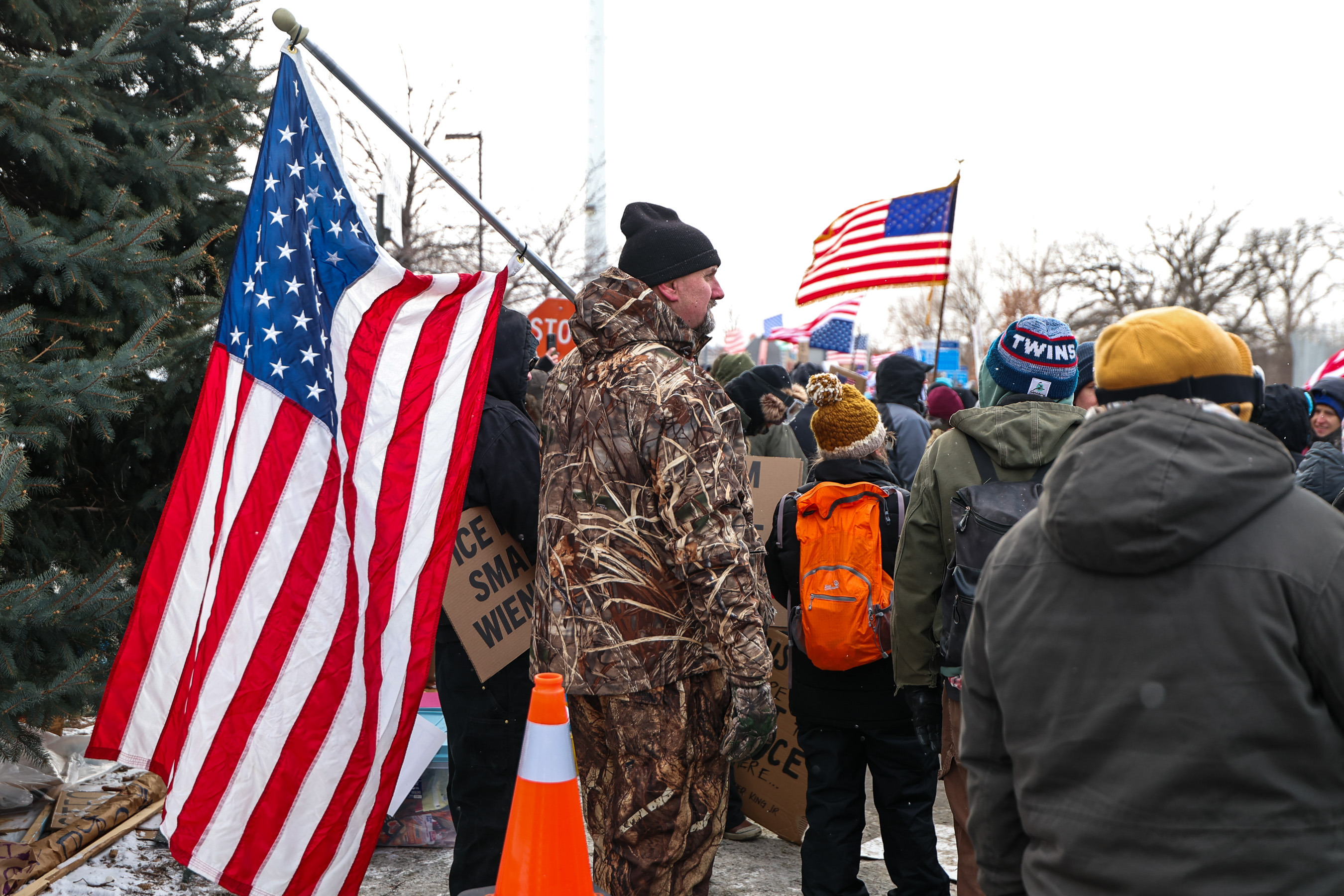 Protestors continued to show up in numbers.