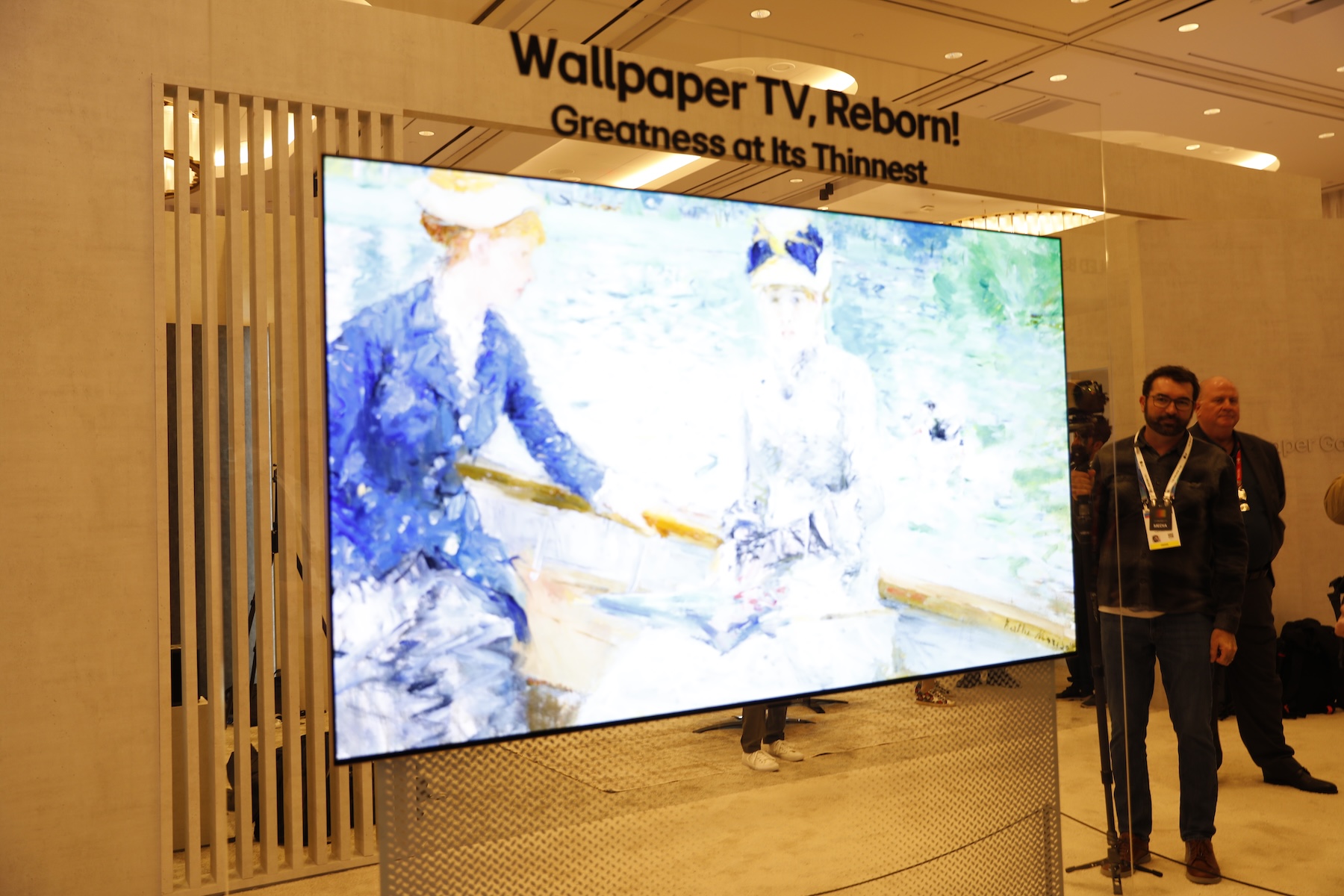 LG’s W6 Wallpaper OLED TV on display at CES 2026.