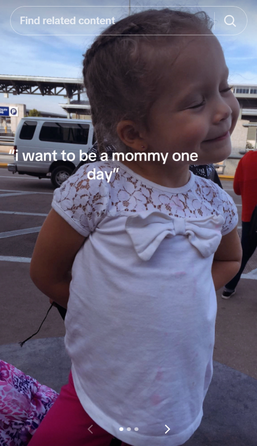 Screenshot of the "I want to be a mommy one day" trend on TikTok
