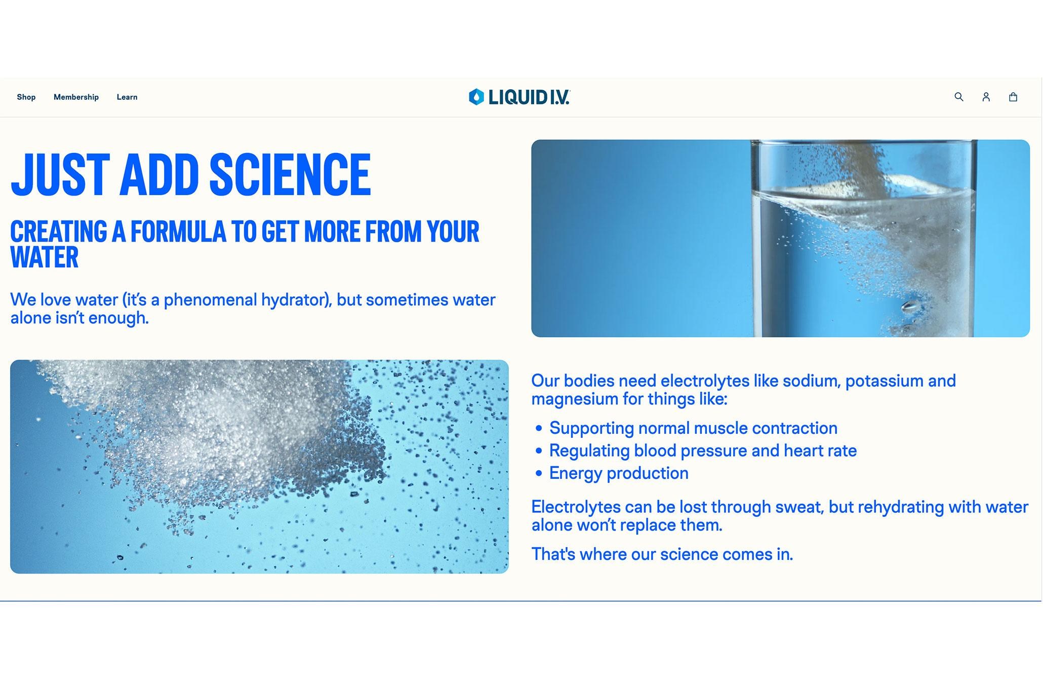 JUST ADD SCIENCE! These are facts about electrolytes, but it’s missing some key context to sell you on buying in.