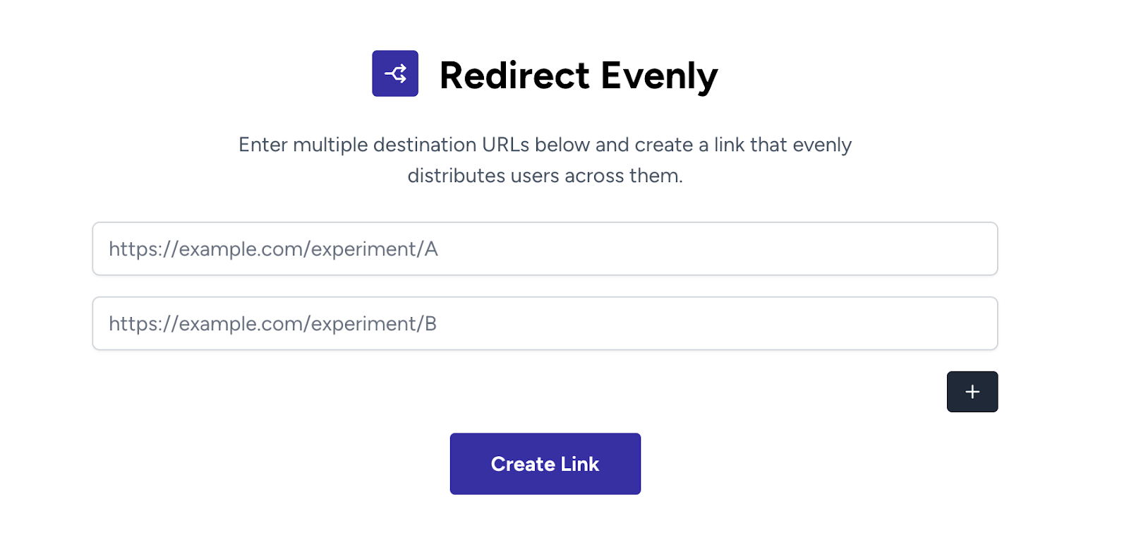 Nimble Links interface for creating a best URL shortener link that evenly distributes users across multiple destination URLs.
