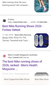 bing search results