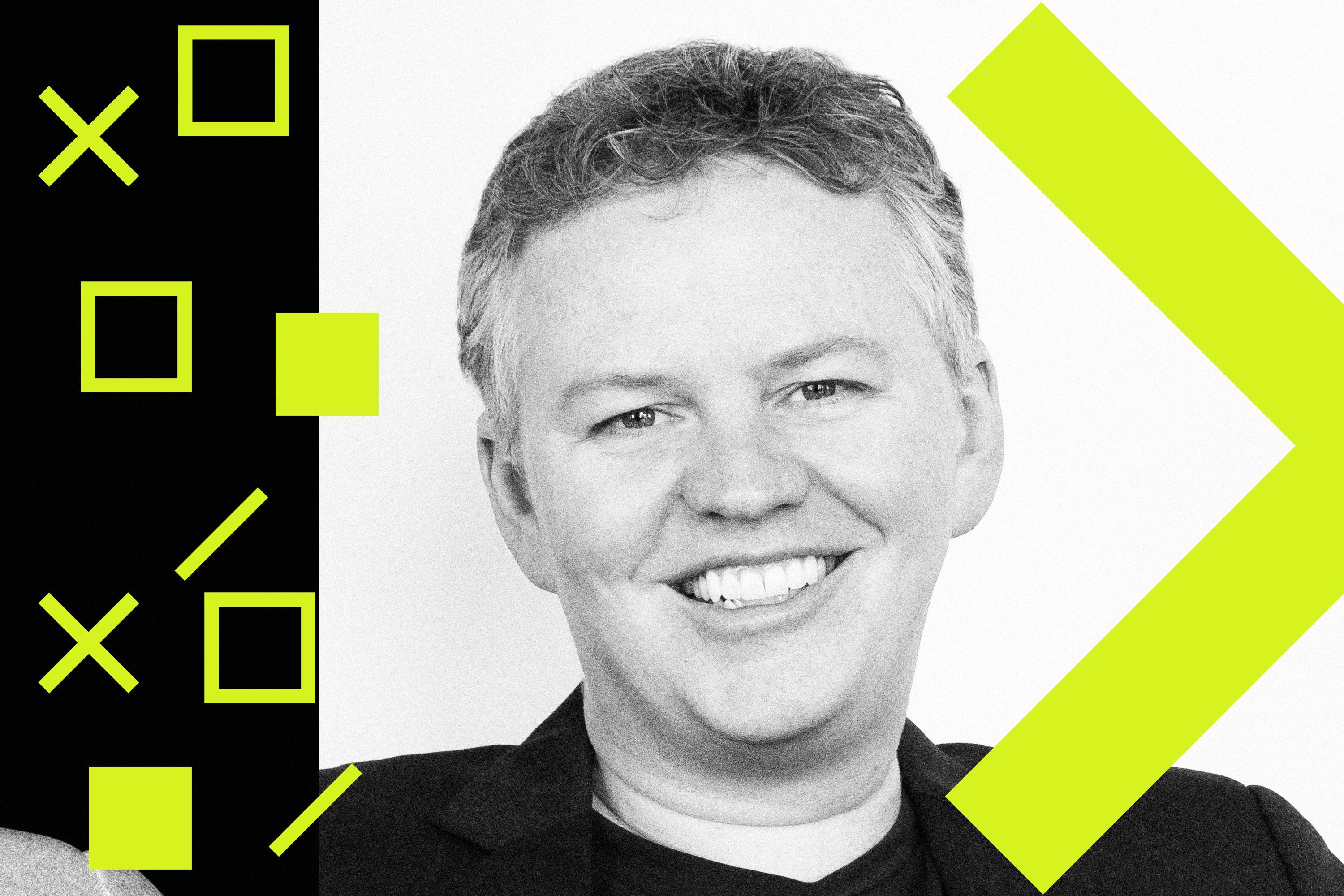 A stylized illustration of Cloudflare CEO Matthew Prince