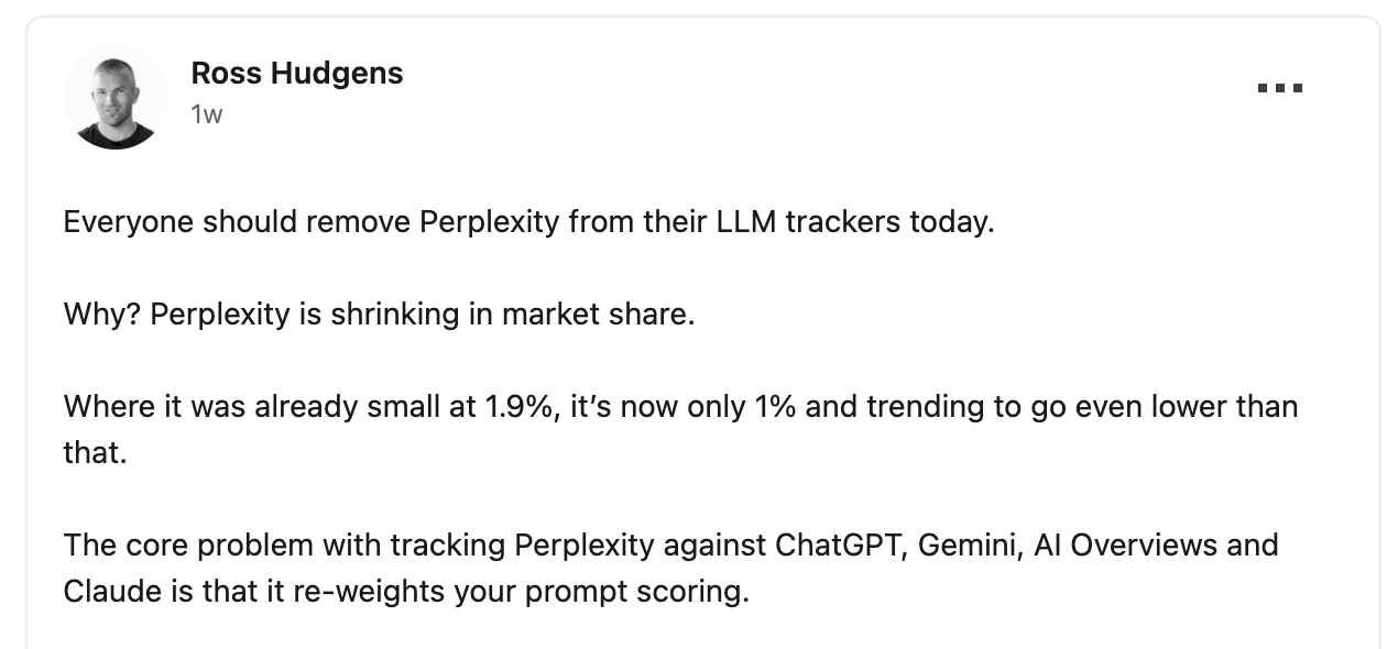 Ross Hudgens Linkedin post
