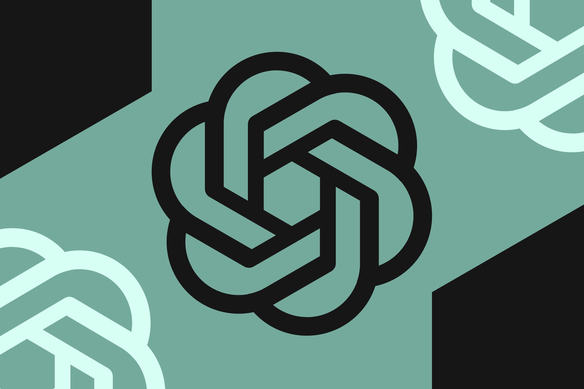 Vector illustration of the Open AI logo.