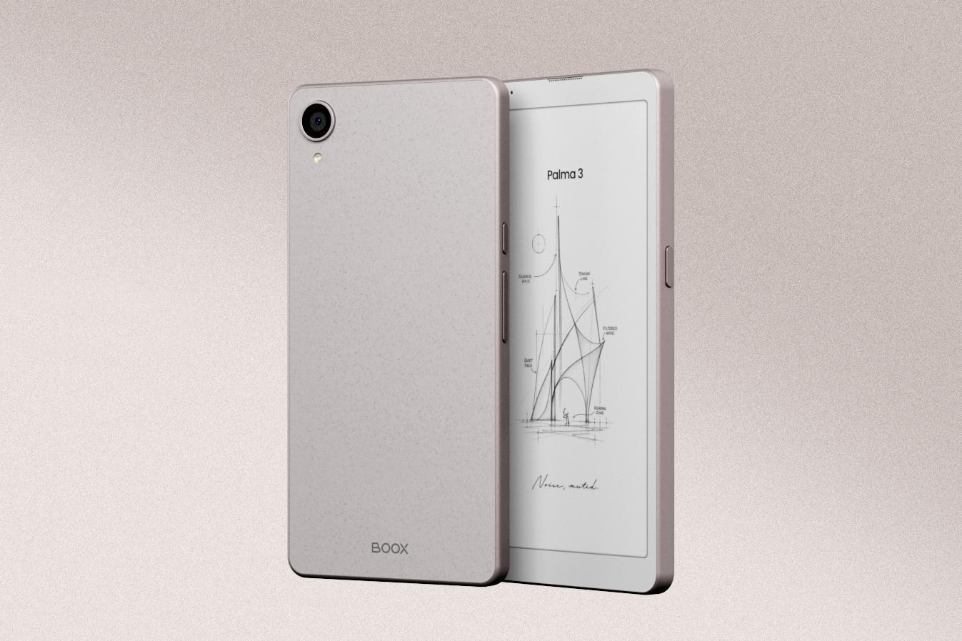 Two Boox Palma 3 e-readers side by side showing off the front and back of the devices.