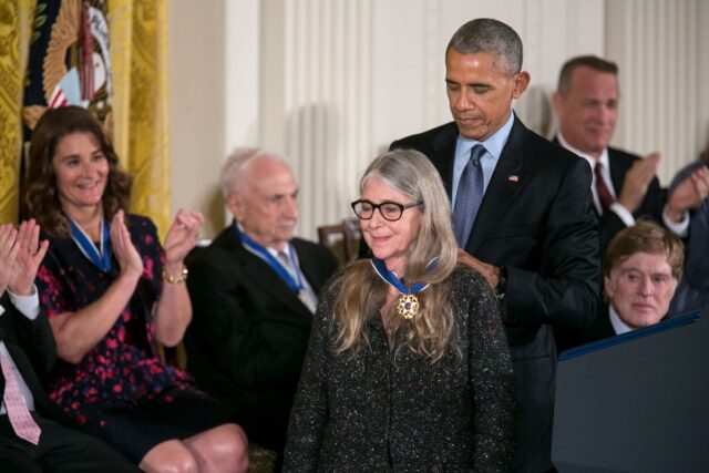 Barack Obama awards the Presidential Medal of Freedom to Hamilton in 2016